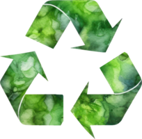 eco riciclare cartello acquerello. ai generato png