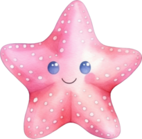étoile de mer aquarelle illustration ai généré png