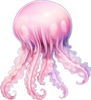 Jellyfish Watercolor Illustration AI Generated png