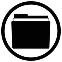 Icon file storage folder. Black white style vector