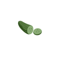 Pepino todo y rebanadas png