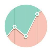 Statistics market graph icon flat style. Statistics graph and infographics, statistic logo. Vector illustration