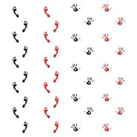 Traces of hands and feet. Handprint and foot print. Vector illustration