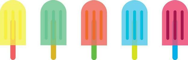 Vector ice cream set, ice creams with different flavor and colors