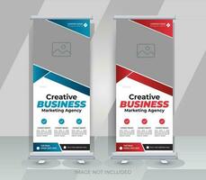 Creative business marketing agency roll up banner design or pull up banner template vector