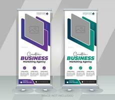 Creative business marketing agency roll up banner design or pull up banner template vector