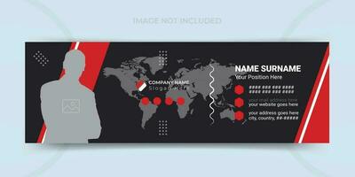 negocio correo electrónico firma o correo electrónico pie de página diseño modelo para social medios de comunicación cubrir vector