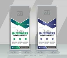 Creative business marketing agency roll up banner design or pull up banner template vector