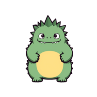 Godzilla isolated on transparent background, , digital illustration. png