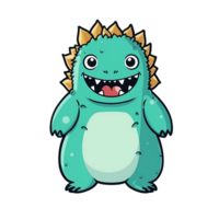 Godzilla isolated on transparent background, , digital illustration. png