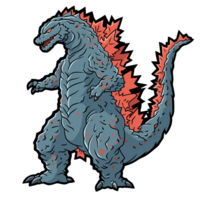 godzilla isolerat på transparent bakgrund, generativ ai, digital illustration. png