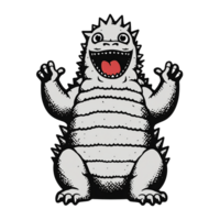 godzilla isolé sur transparent arrière-plan, génératif ai, numérique illustration. png