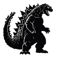 Godzilla isolated on transparent background, , digital illustration. png