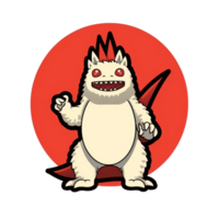 Godzilla isolated on transparent background, , digital illustration. png