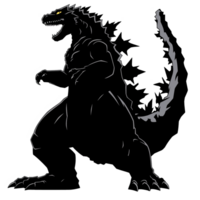 Godzilla isolated on transparent background, , digital illustration. png