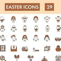 Set Of Easter Icon. vector