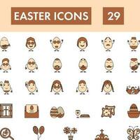 Set Of Easter Icon. vector