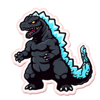 Godzilla isolated on transparent background, , digital illustration. png