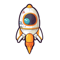 rocket cartoon digital illustration, , transparent background png