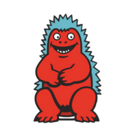 Godzilla isolated on transparent background, , digital illustration. png