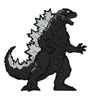 godzilla isolerat på transparent bakgrund, generativ ai, digital illustration. png