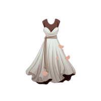 vestido, linda y hermoso, transparente fondo, ai generado, digital ilustración. png