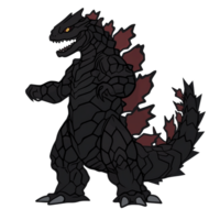 Godzilla isolated on transparent background, , digital illustration. png