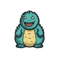 Godzilla isolated on transparent background, , digital illustration. png