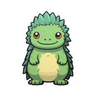 Godzilla isolated on transparent background, , digital illustration. png