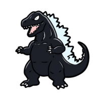 Godzilla isolated on transparent background, , digital illustration. png