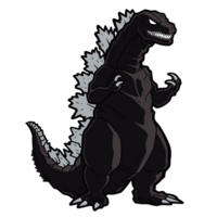 Godzilla isoliert auf transparent Hintergrund, generativ ai, Digital Illustration. png