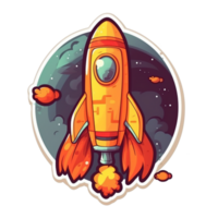 rocket cartoon digital illustration, , transparent background png