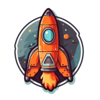 rocket cartoon digital illustration, , transparent background png