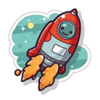 rocket cartoon digital illustration, , transparent background png