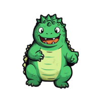 Godzilla isolated on transparent background, , digital illustration. png