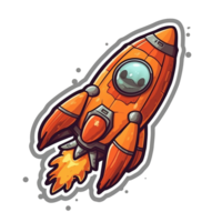 rocket cartoon digital illustration, , transparent background png