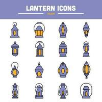 Vintage Lantern Icon Set vector