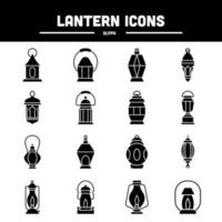 Vintage Lantern Icon Set vector