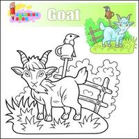 funny cartoon goat coloring book vector