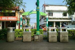 Yogyakarta, Indonesia - March 20, 2023 - trash can dustbin rubbish bin garbage trashcan around Malioboro tourist area photo