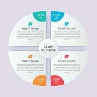 4 steps infographics template design vector