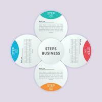 4 steps infographics template design vector