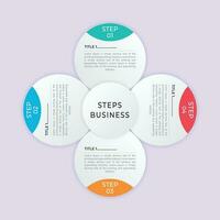 4 steps infographics template design vector