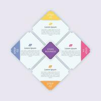 4 steps infographics template design vector