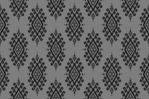 Motif grey ethnic Ikat art. Ethnic seamless pattern. Aztec geometric ornament print. American, Mexican style. vector