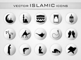 Islamic website icons set. vector