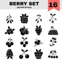 Illustration of Berry Icon Set In Flat Style. vector