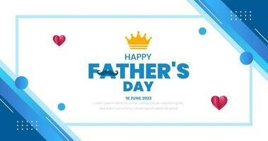 happy Father's Day background poster or banner design template celebrate in june. Father's Day background or banner with necktie, glasses, hat, and gift box. happy fathers day poster, greetings. vector