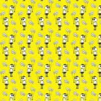 cute skull pattern vector for tee print and background wallpaper