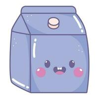 kawaii Leche caja de cartón vector